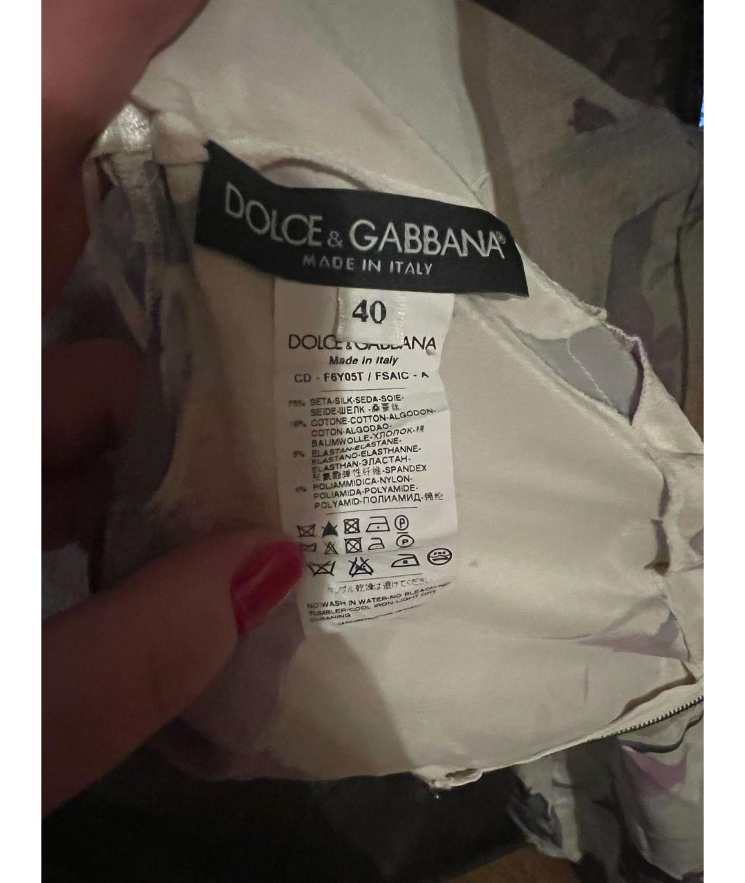 DOLCE&GABBANA Мульти шелковое коктейльное платье, фото 3