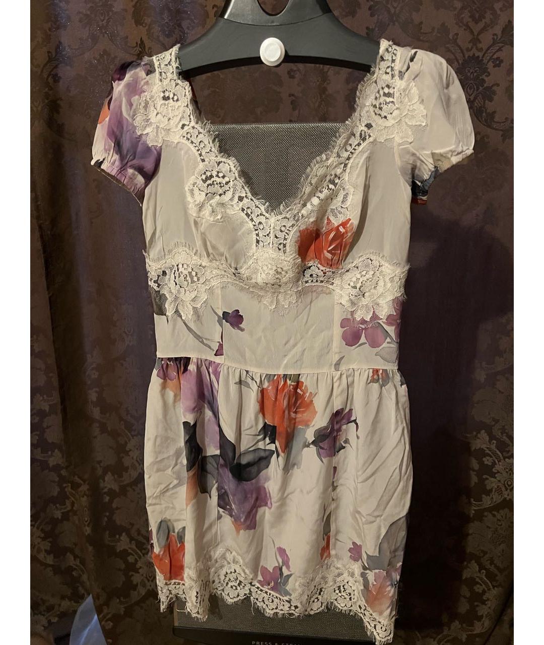 DOLCE&GABBANA Мульти шелковое коктейльное платье, фото 4