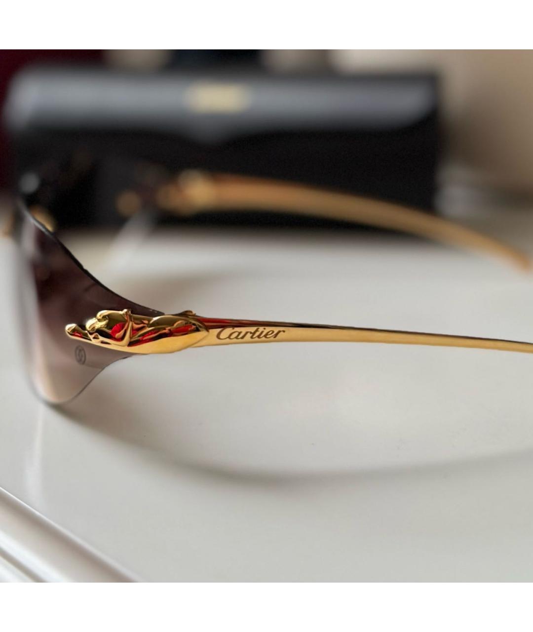 CARTIER Золотые металлические солнцезащитные очки, фото 2