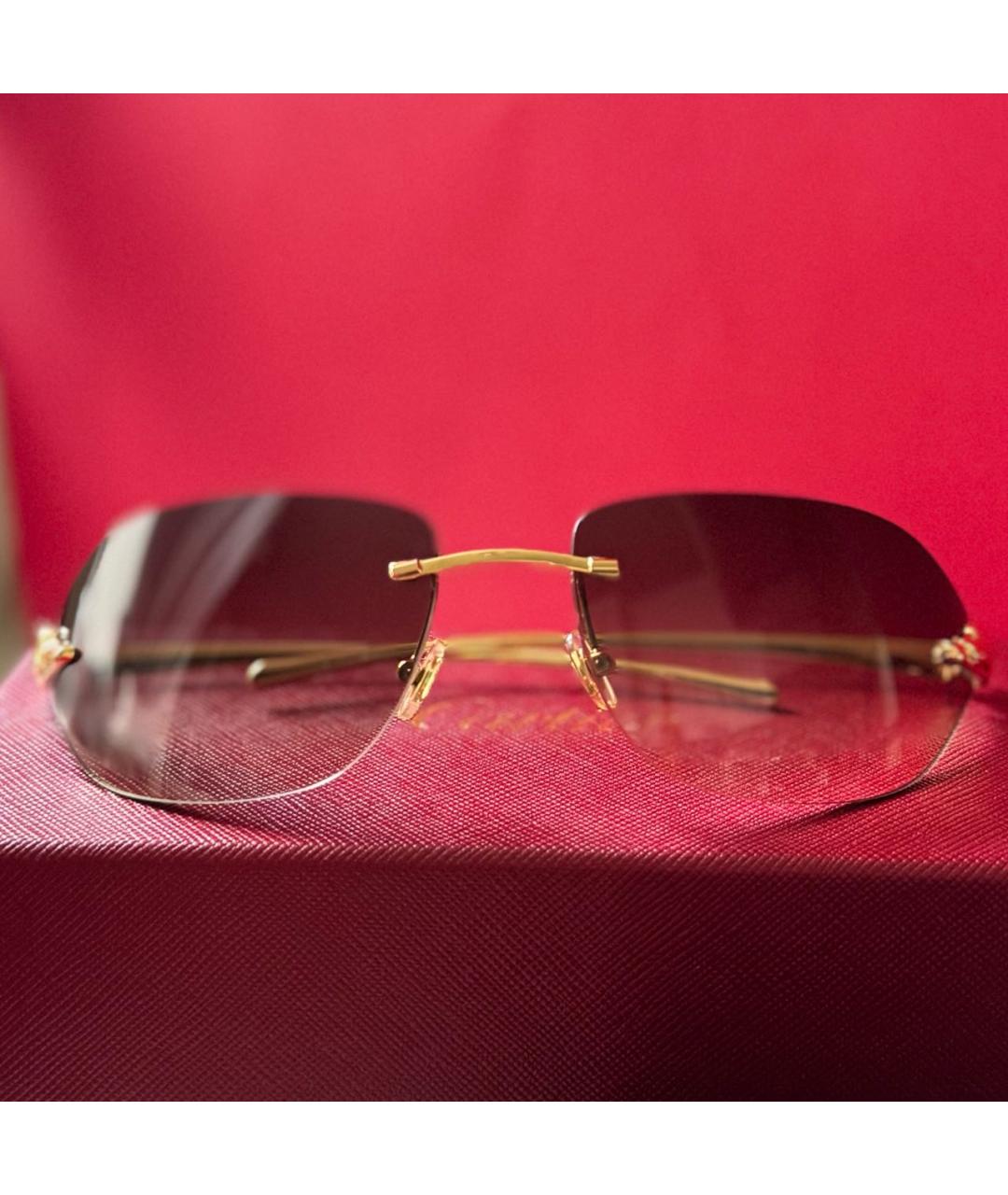 CARTIER Золотые металлические солнцезащитные очки, фото 5