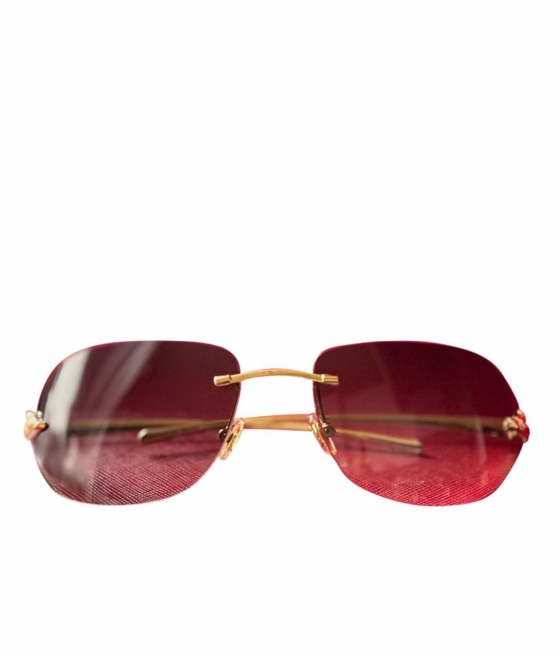 CARTIER Золотые металлические солнцезащитные очки, фото 1