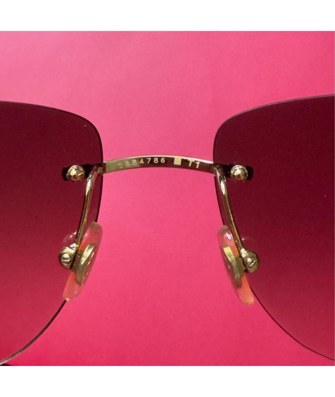 CARTIER Золотые металлические солнцезащитные очки, фото 3