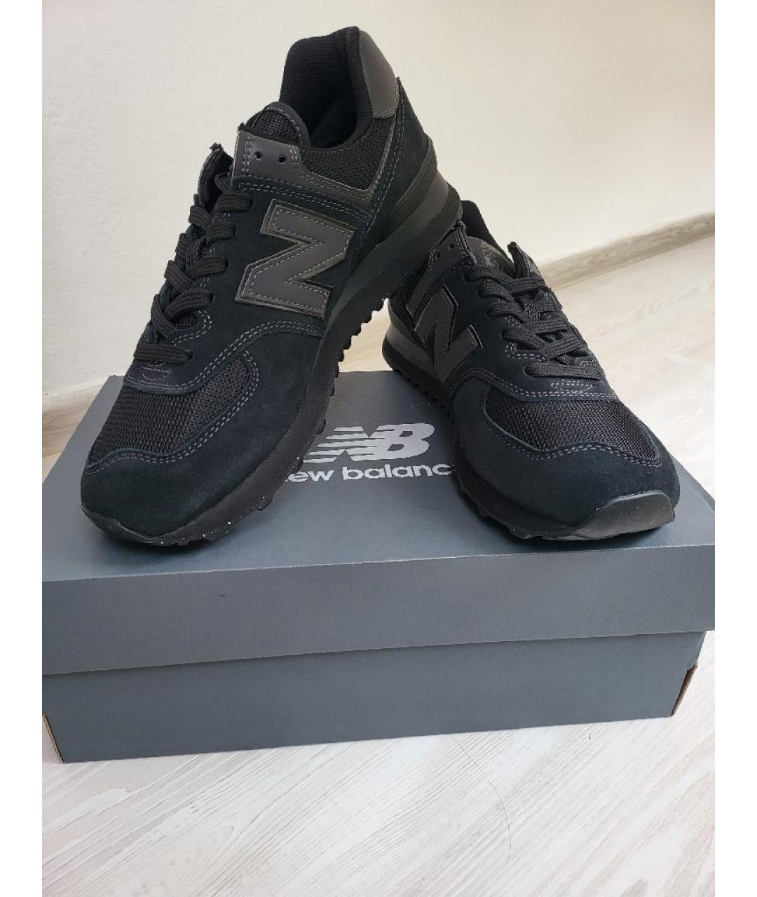 NEW BALANCE Черные замшевые низкие кроссовки / кеды, фото 3