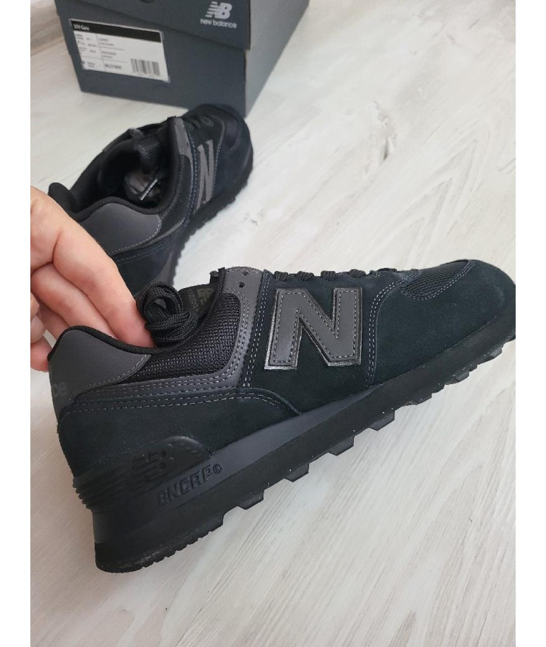 NEW BALANCE Черные замшевые низкие кроссовки / кеды, фото 5