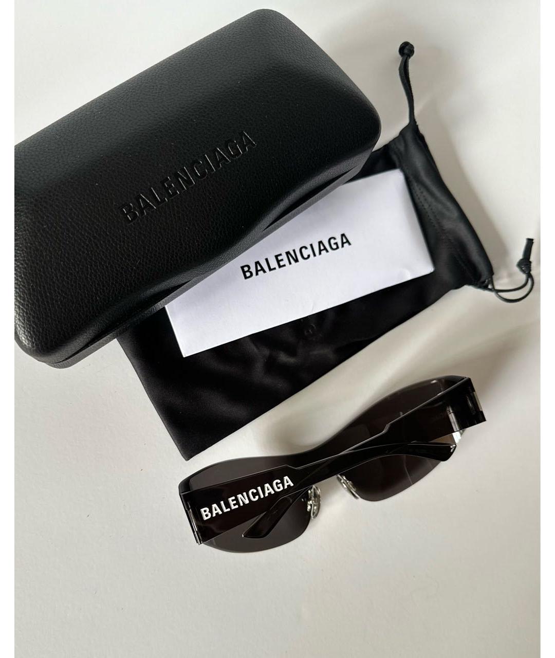 BALENCIAGA Черные пластиковые солнцезащитные очки, фото 4