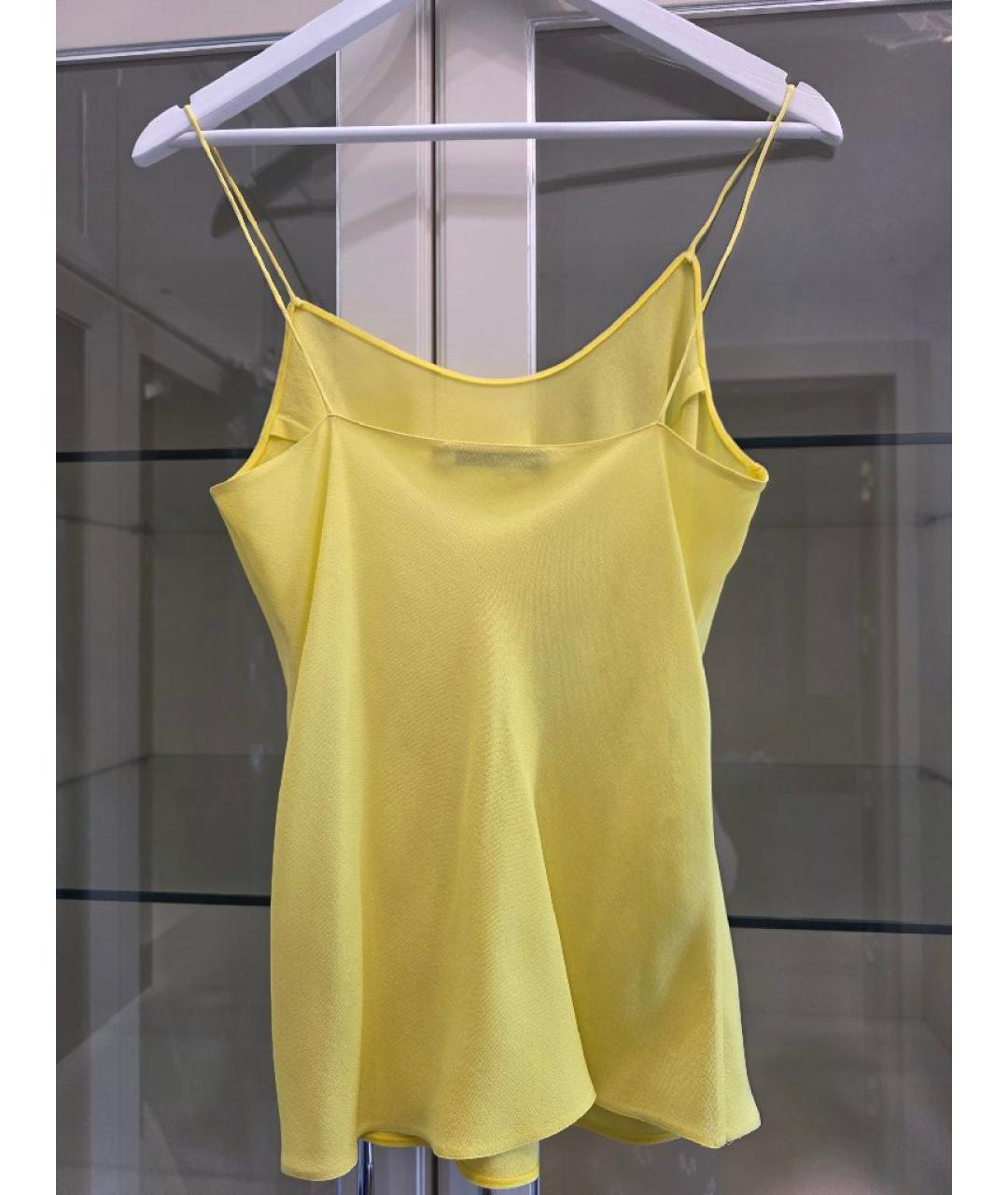CHRISTIAN DIOR Желтая шелковая майка, фото 5