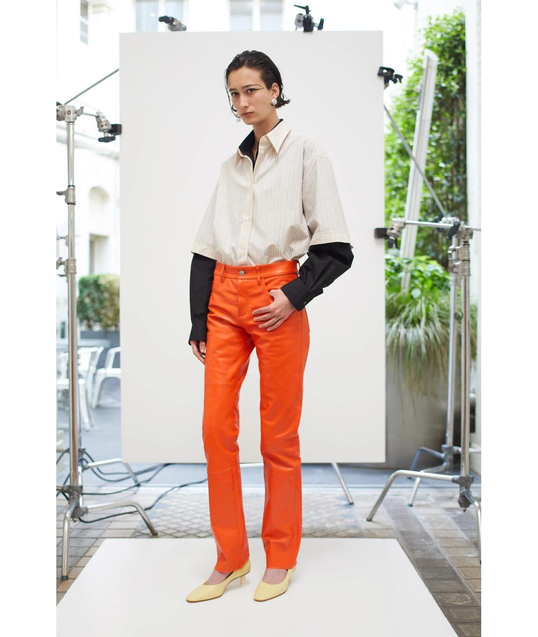 MM6 MAISON MARGIELA Оранжевые прямые брюки, фото 9