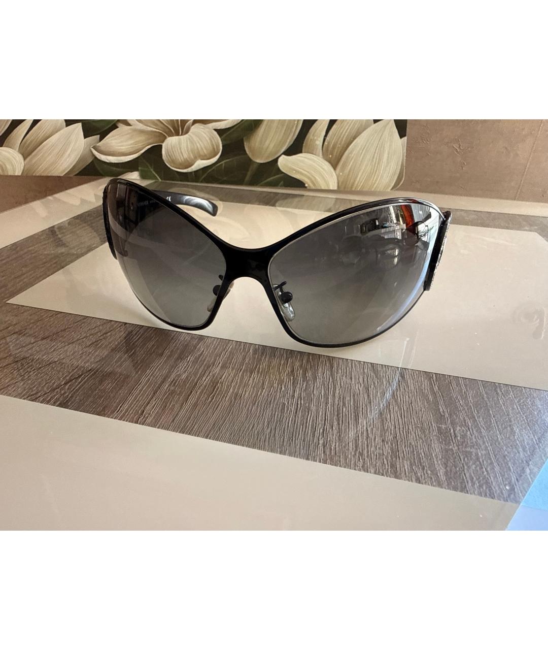 VERSACE Черные пластиковые солнцезащитные очки, фото 6