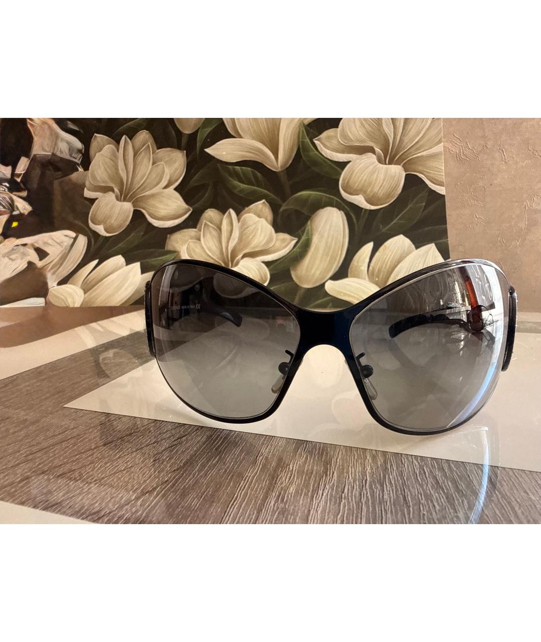 VERSACE Черные пластиковые солнцезащитные очки, фото 7