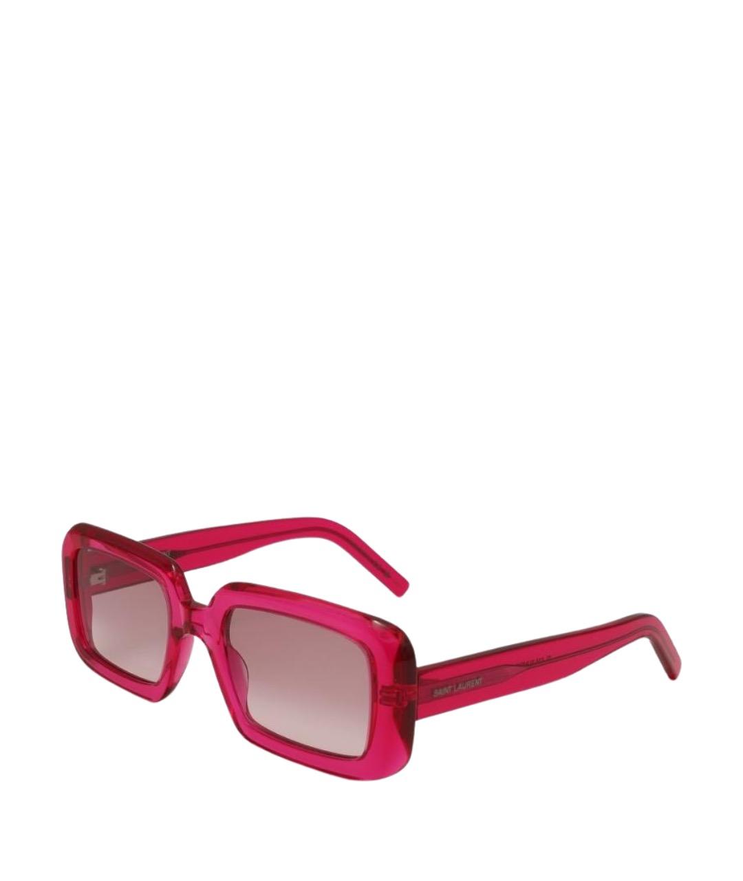 SAINT LAURENT Розовые пластиковые солнцезащитные очки, фото 1