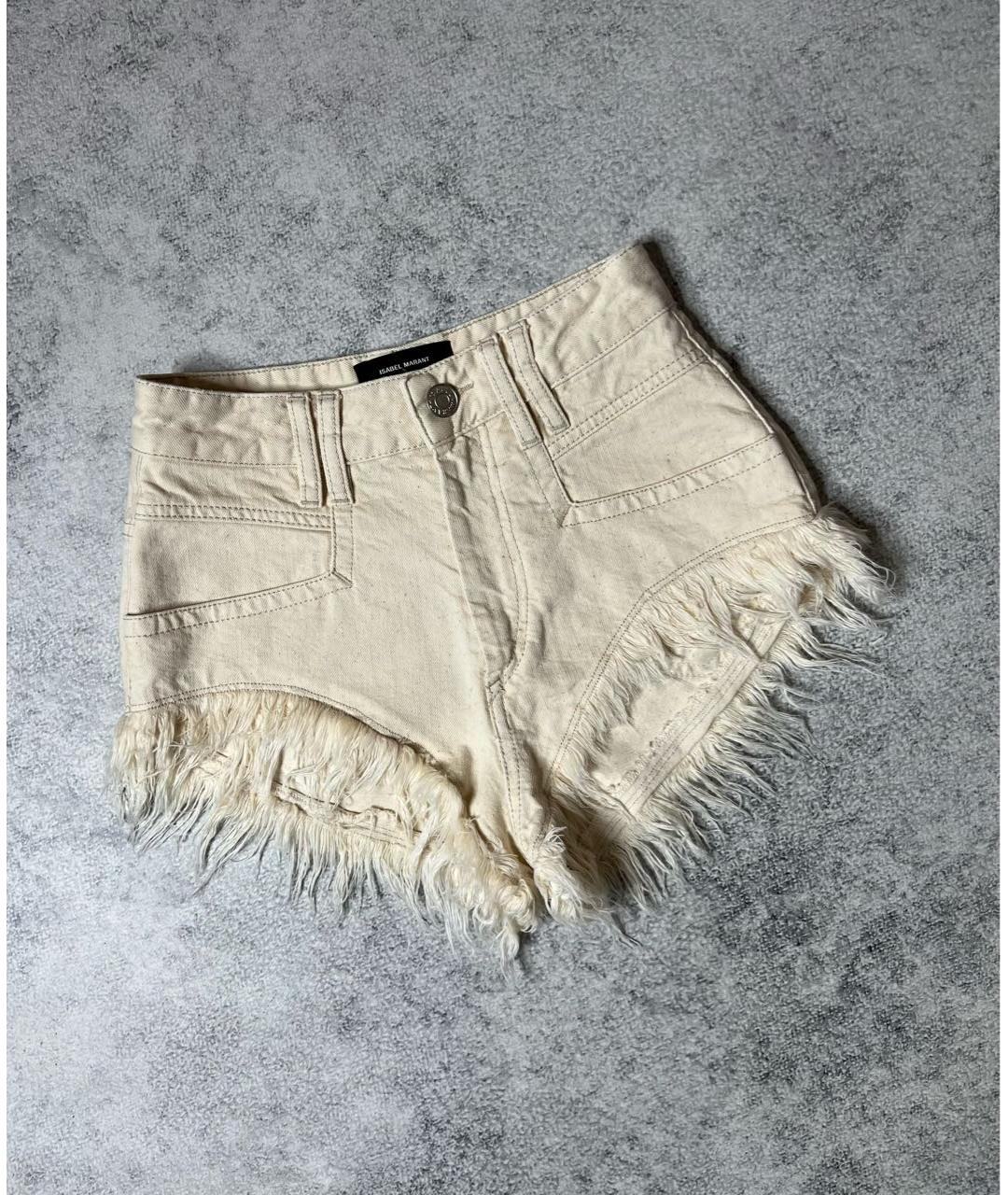 ISABEL MARANT Бежевые хлопковые шорты, фото 9