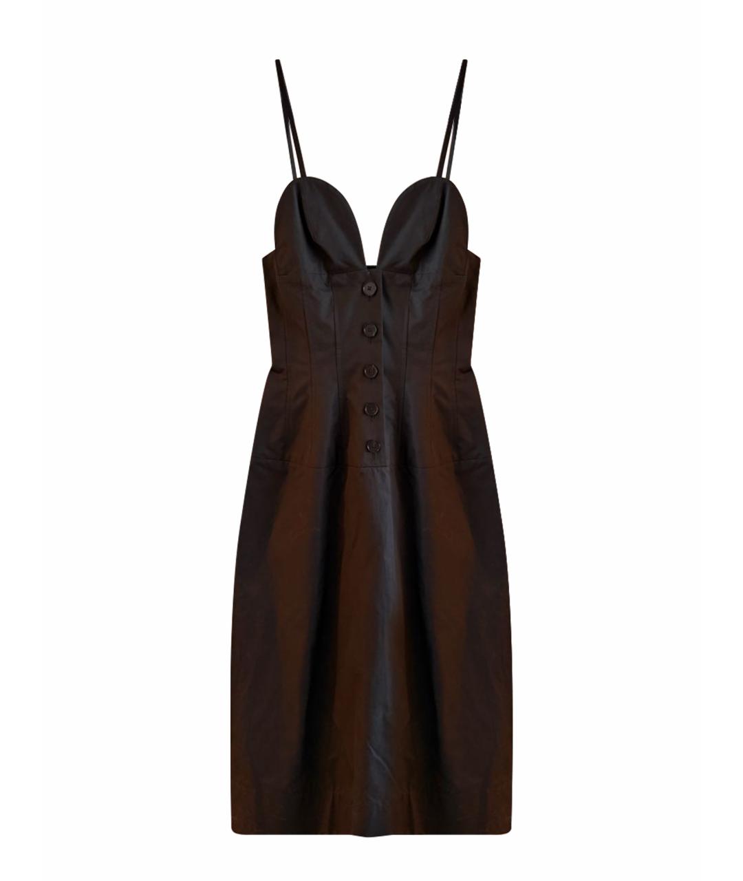 JIL SANDER Черное хлопковое повседневное платье, фото 1