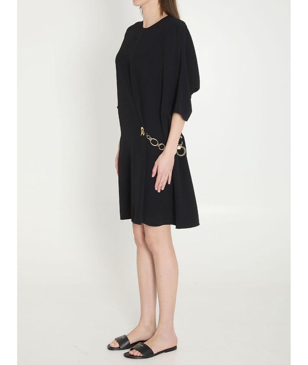 CELINE Черное вискозное повседневное платье, фото 7