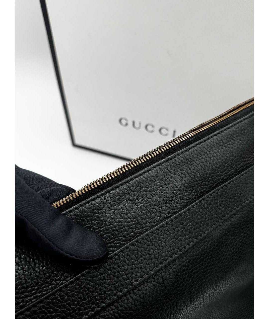 GUCCI Черная кожаная барсетка, фото 3