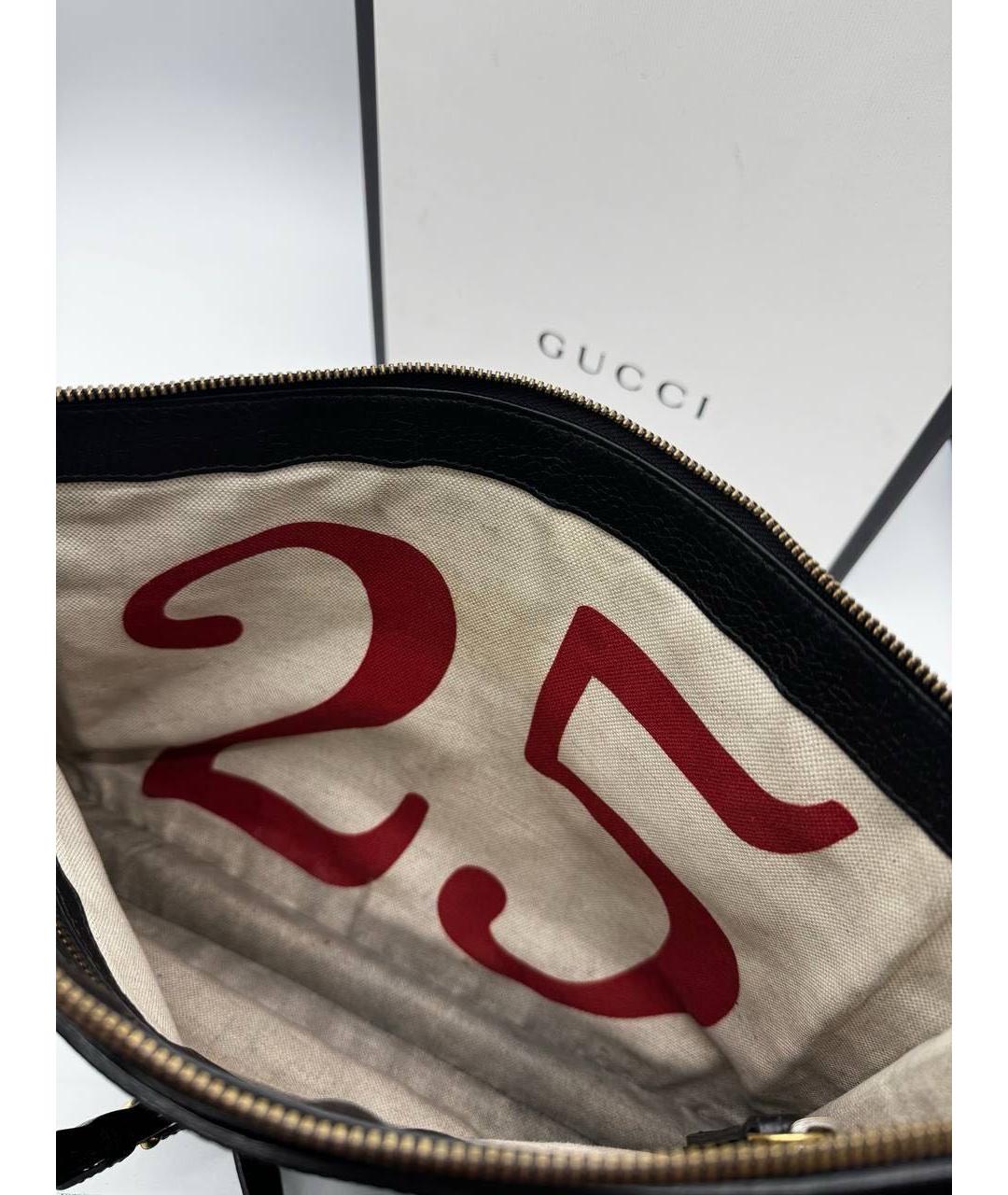 GUCCI Черная кожаная барсетка, фото 5