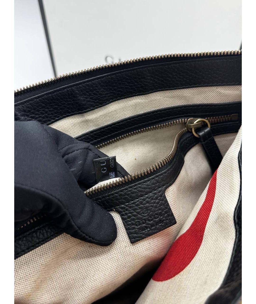 GUCCI Черная кожаная барсетка, фото 4