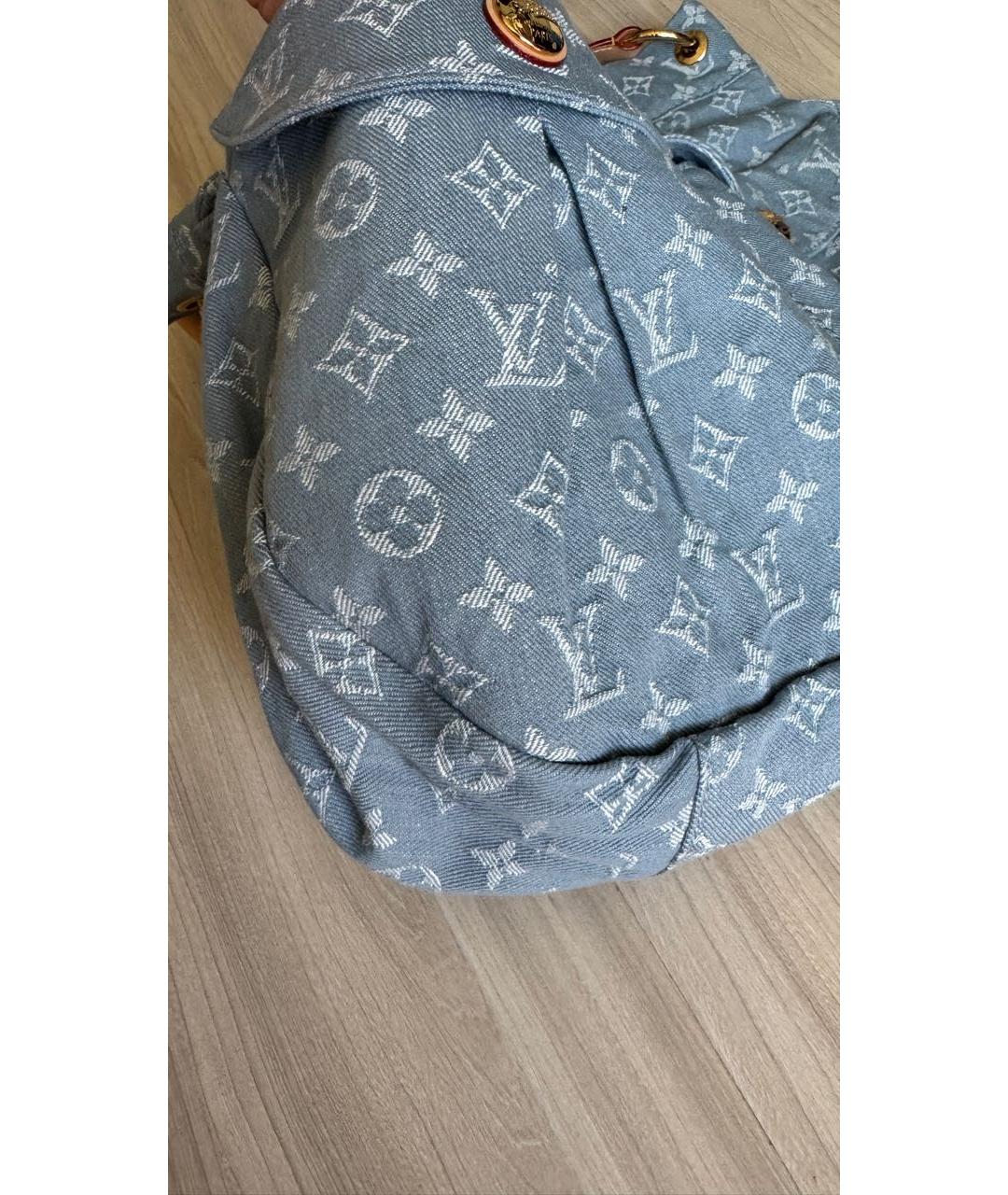 LOUIS VUITTON Голубая сумка тоут, фото 7