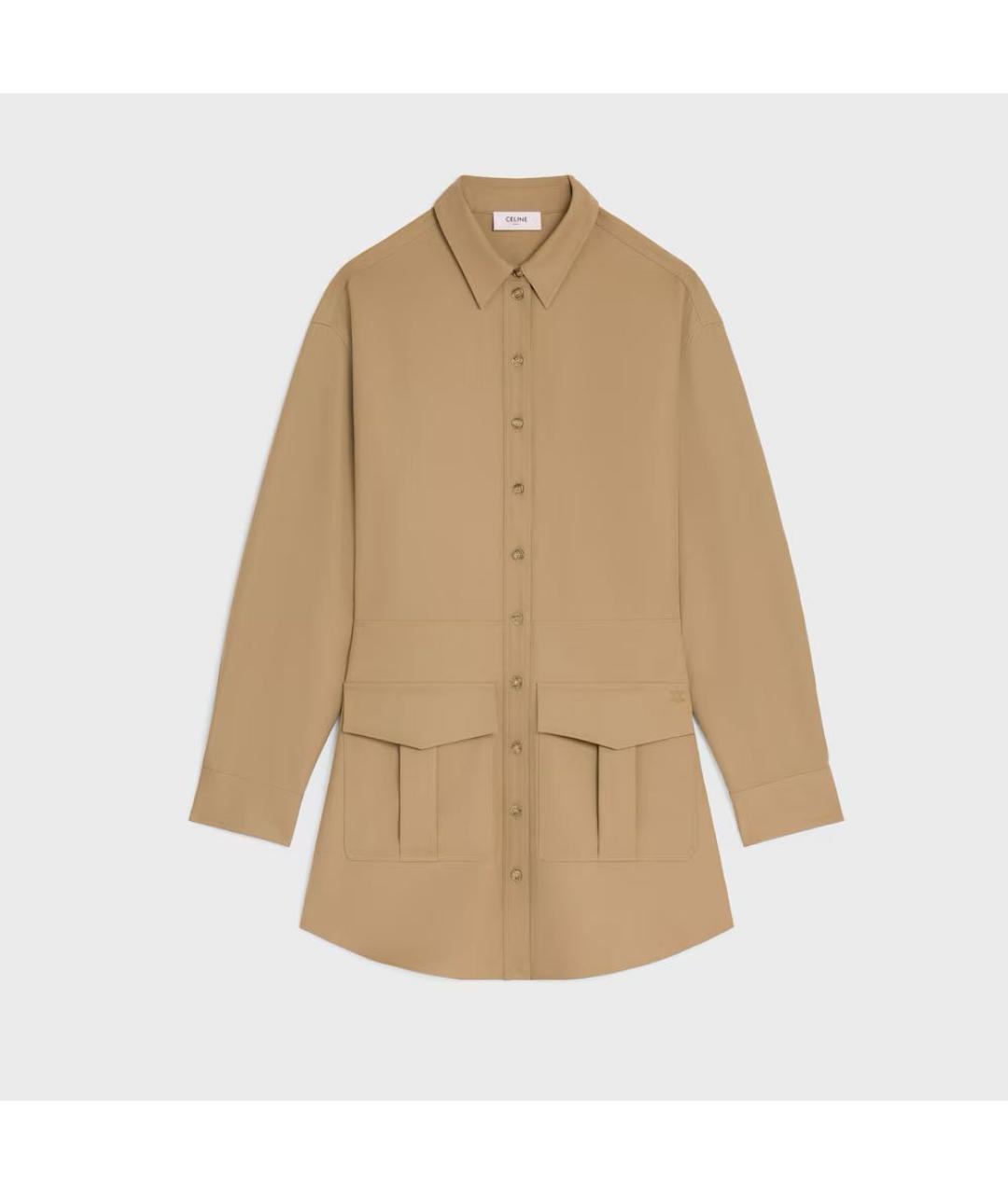 CELINE Коричневое шерстяное повседневное платье, фото 9