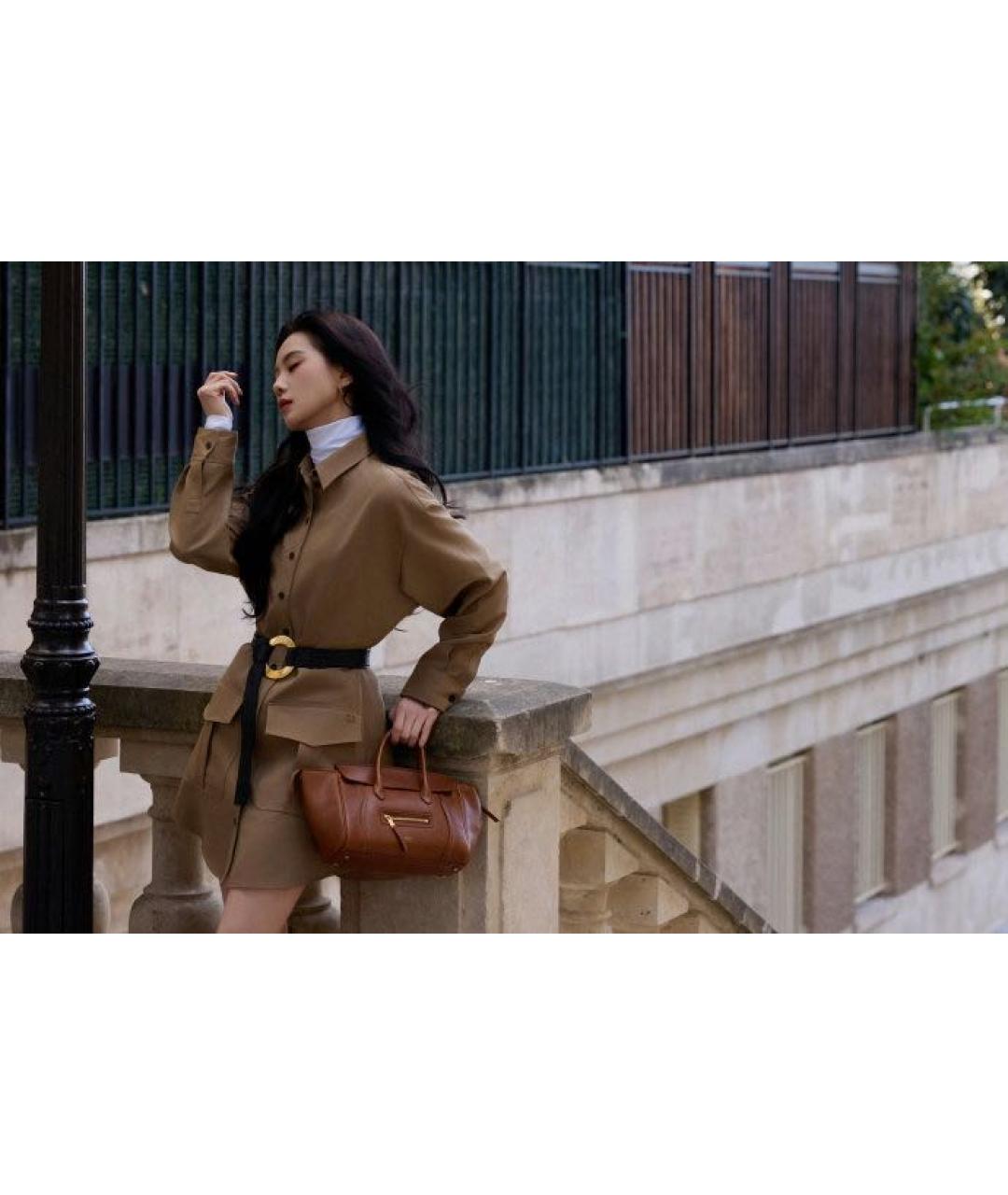 CELINE Коричневое шерстяное повседневное платье, фото 7
