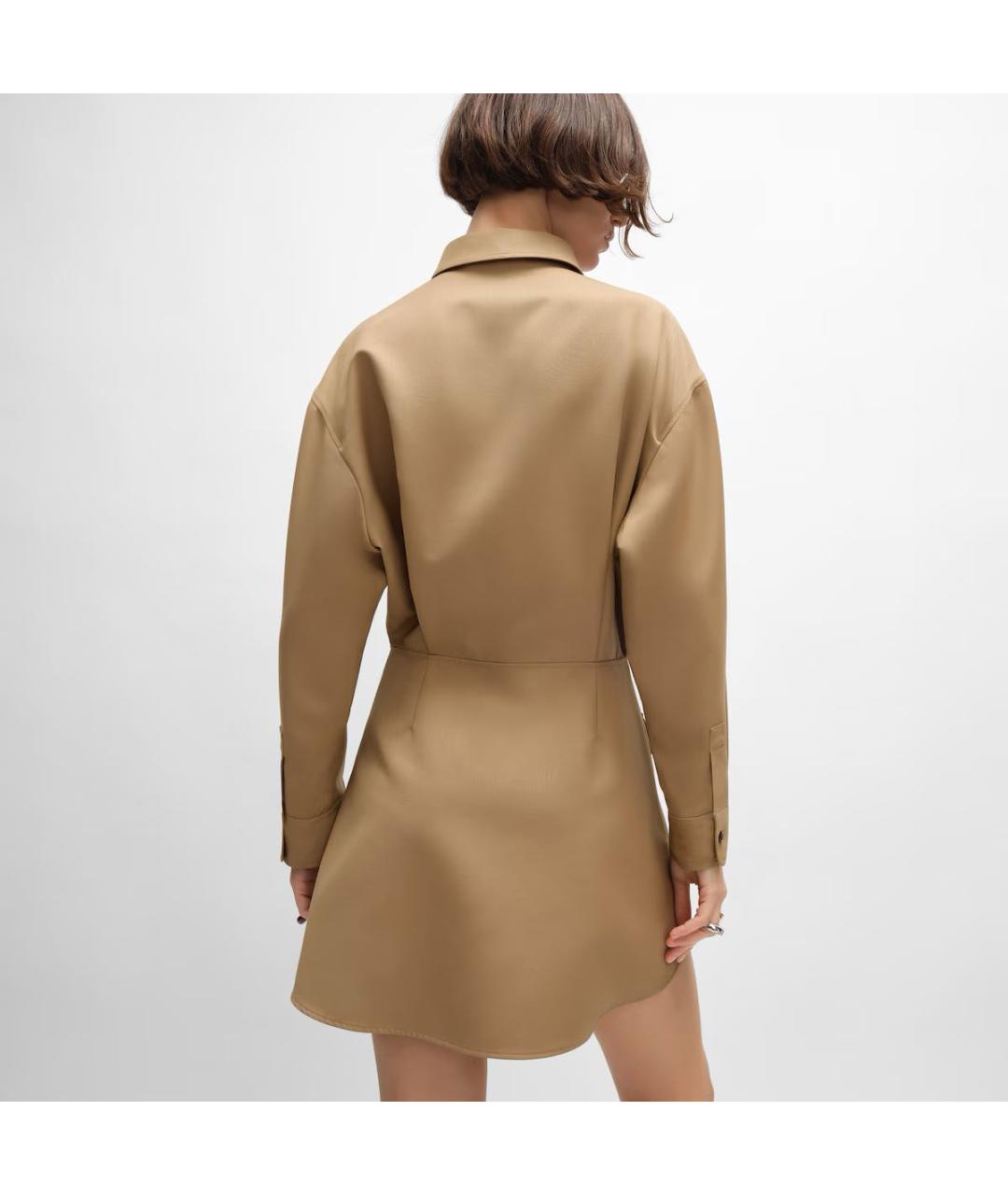 CELINE Коричневое шерстяное повседневное платье, фото 3