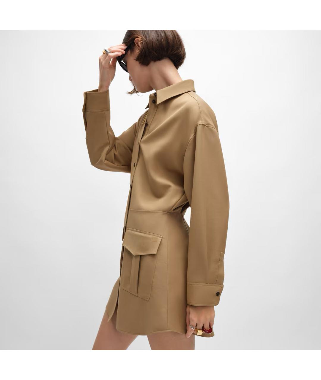 CELINE Коричневое шерстяное повседневное платье, фото 2
