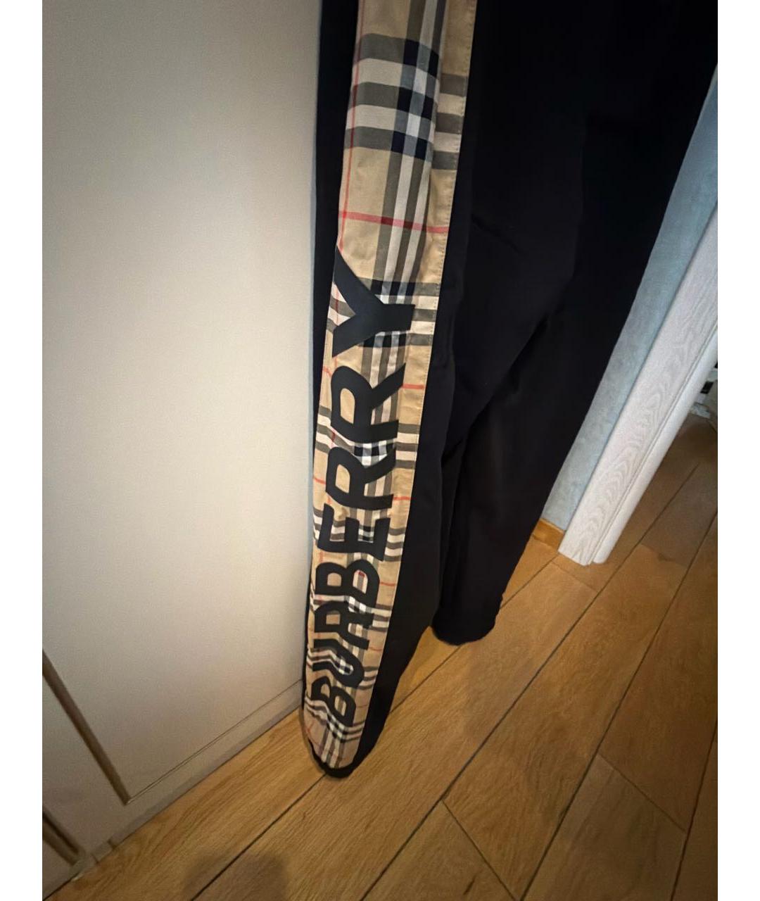 BURBERRY Черные хлопковые повседневные брюки, фото 4
