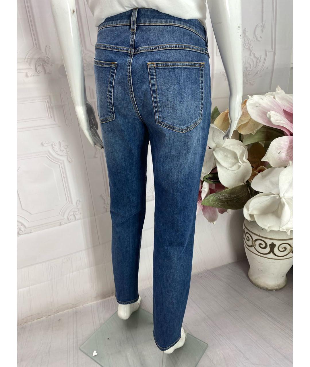 DOLCE&GABBANA Синие хлопко-эластановые прямые джинсы, фото 6