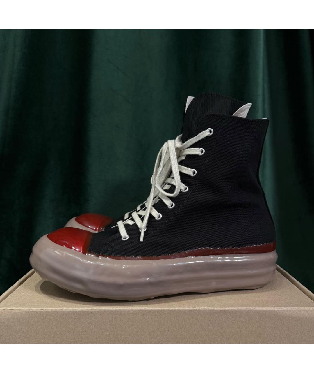 RICK OWENS DRKSHDW Черные высокие кроссовки / кеды, фото 3