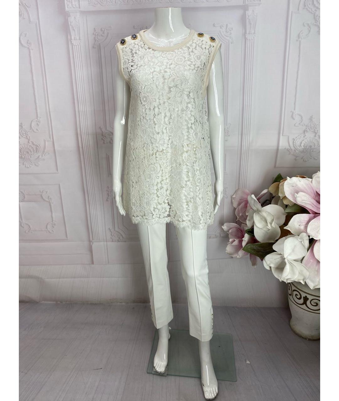 DOLCE&GABBANA Белая вискозная майка, фото 8