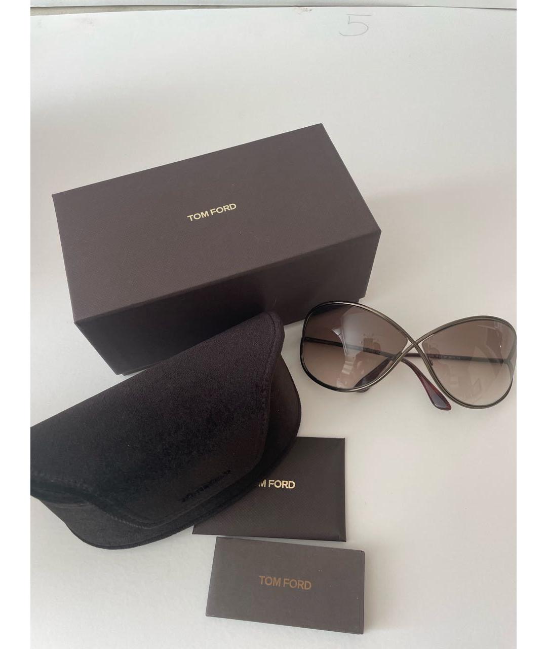 TOM FORD Коричневые пластиковые солнцезащитные очки, фото 4