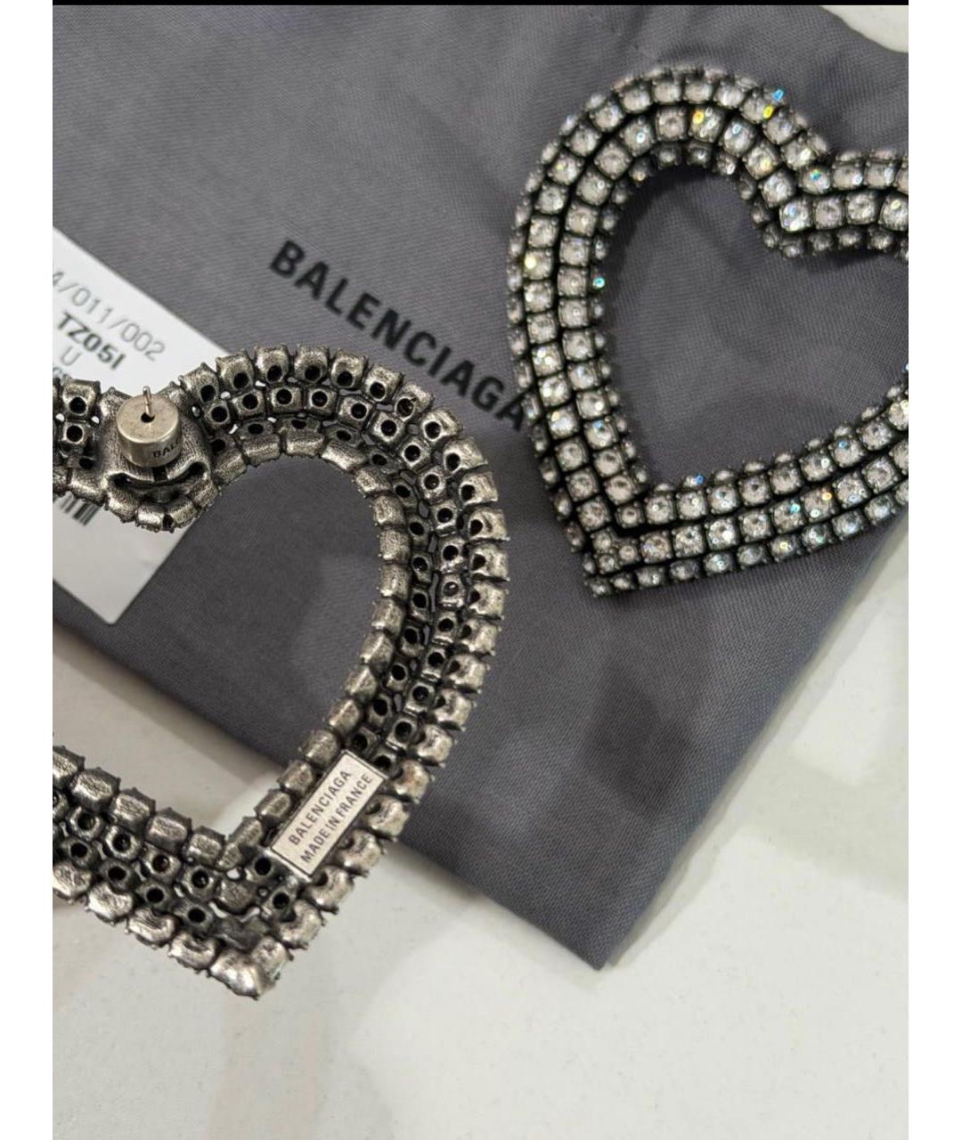 BALENCIAGA Серебряные латунные серьги, фото 2