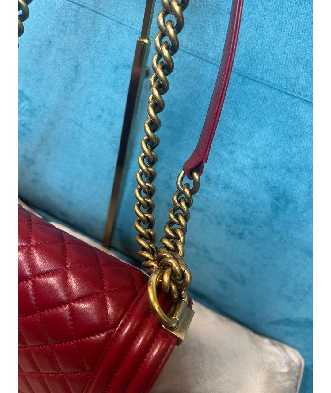 CHANEL Бордовая кожаная сумка через плечо, фото 3
