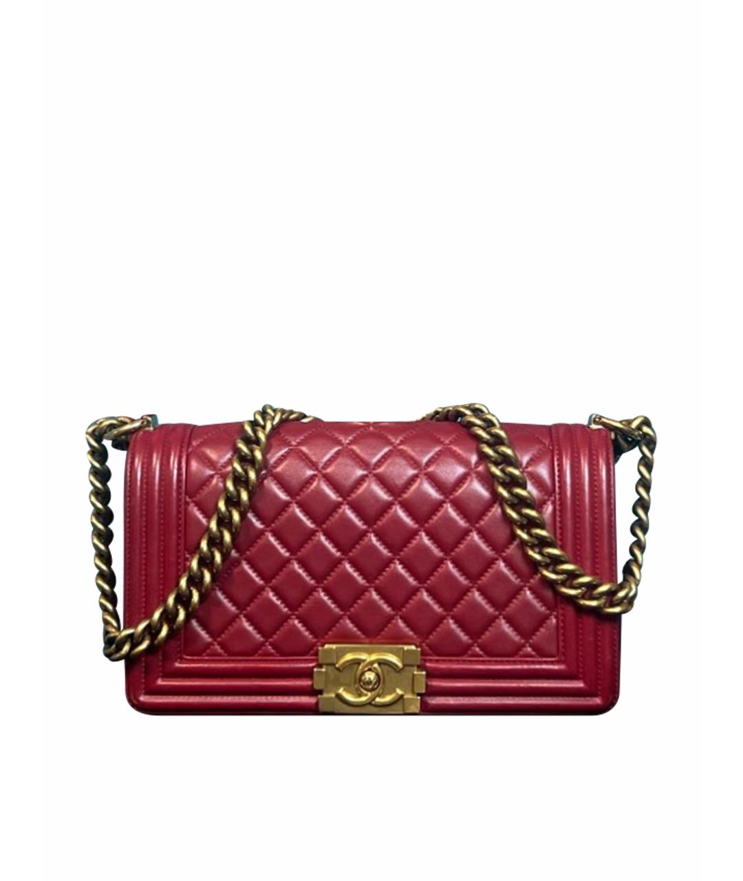 CHANEL Бордовая кожаная сумка через плечо, фото 1
