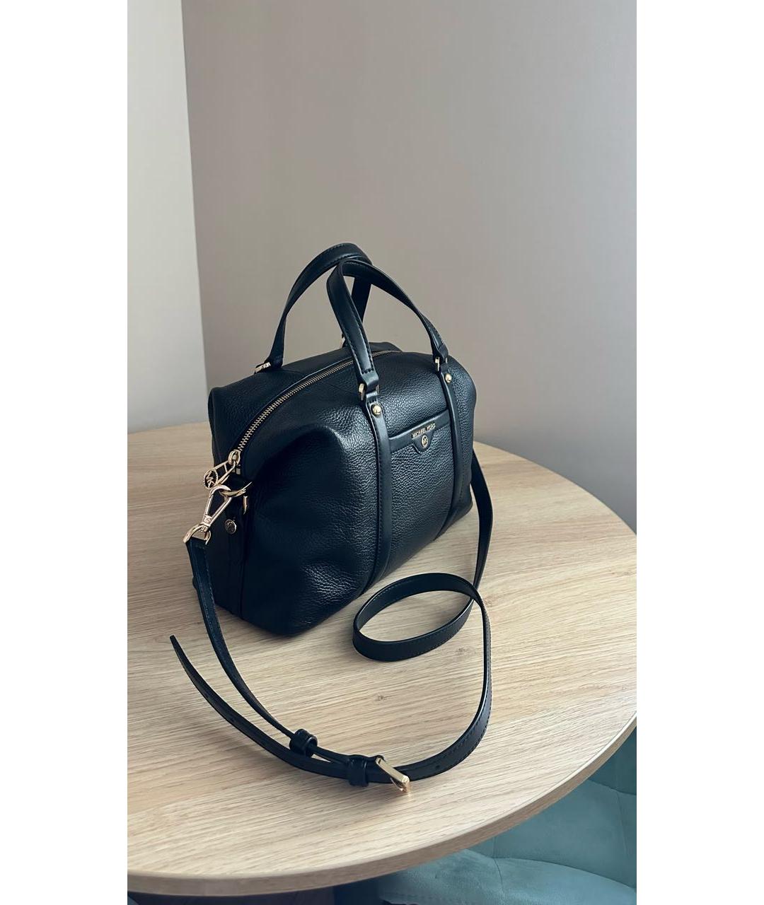 MICHAEL KORS Черная кожаная сумка с короткими ручками, фото 2