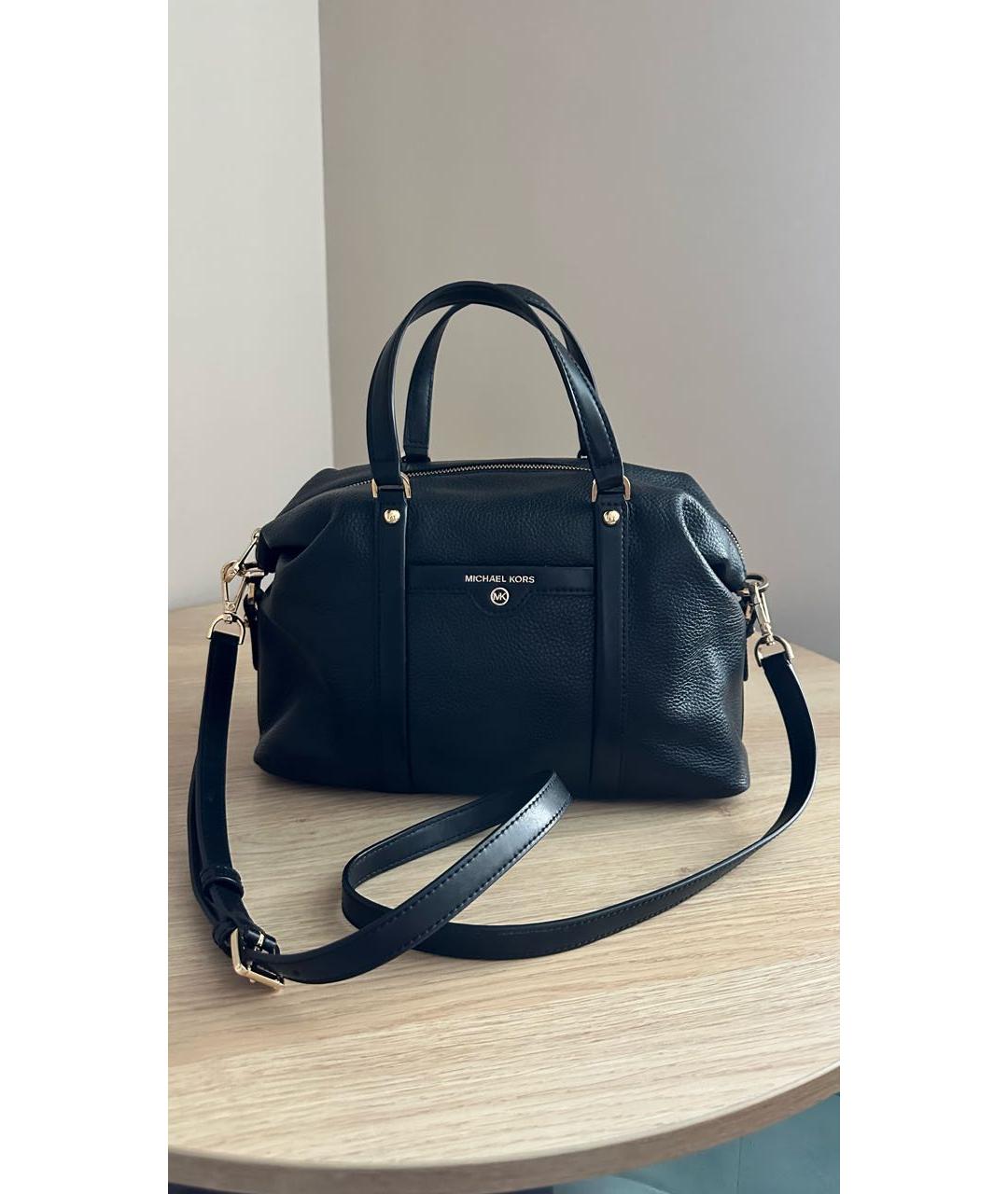 MICHAEL KORS Черная кожаная сумка с короткими ручками, фото 9