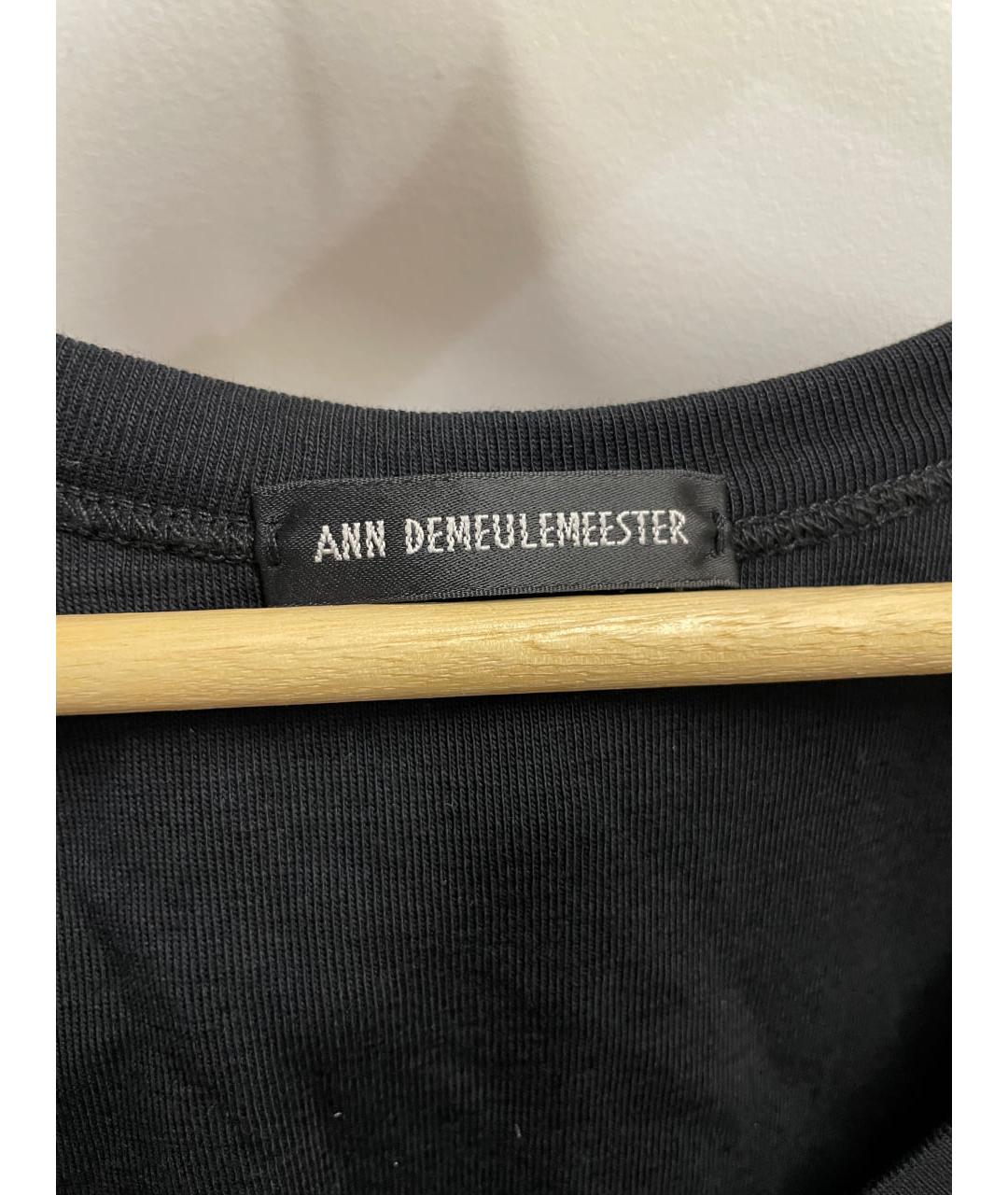 ANN DEMEULEMEESTER Черная хлопковая майка, фото 3