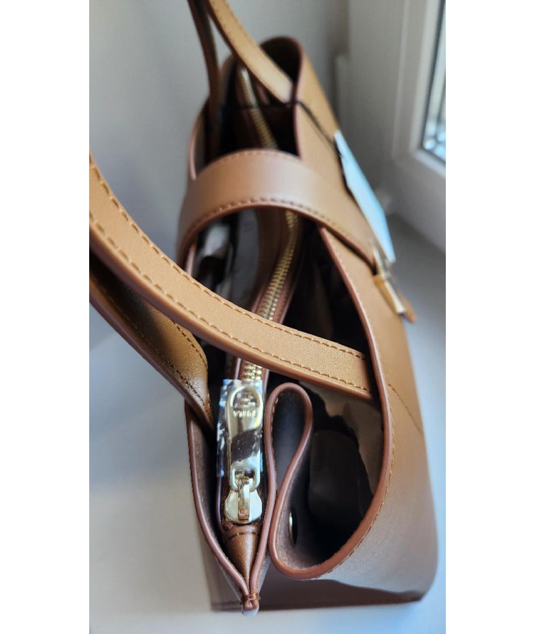 FURLA Коричневая кожаная сумка через плечо, фото 4