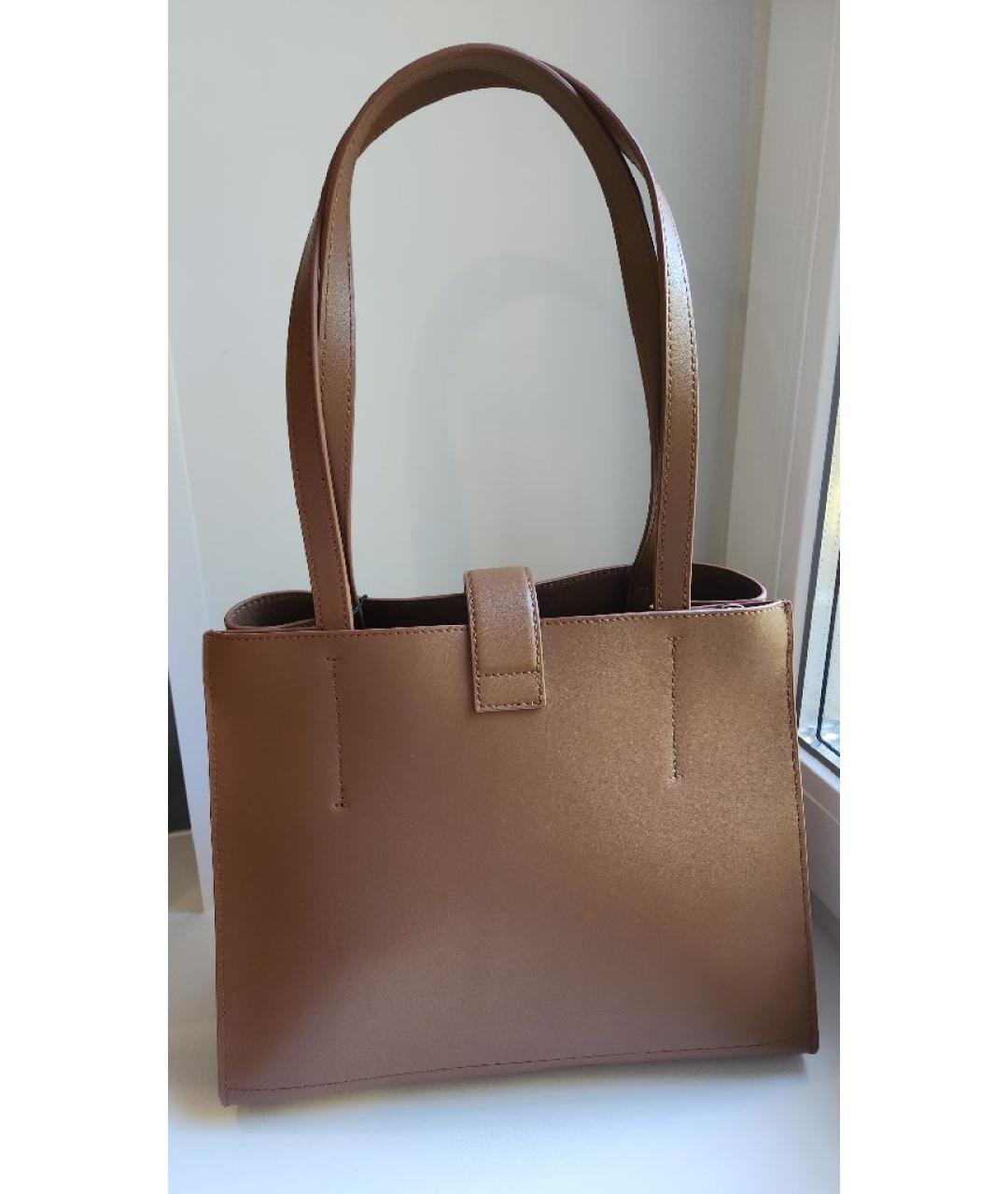 FURLA Коричневая кожаная сумка через плечо, фото 3
