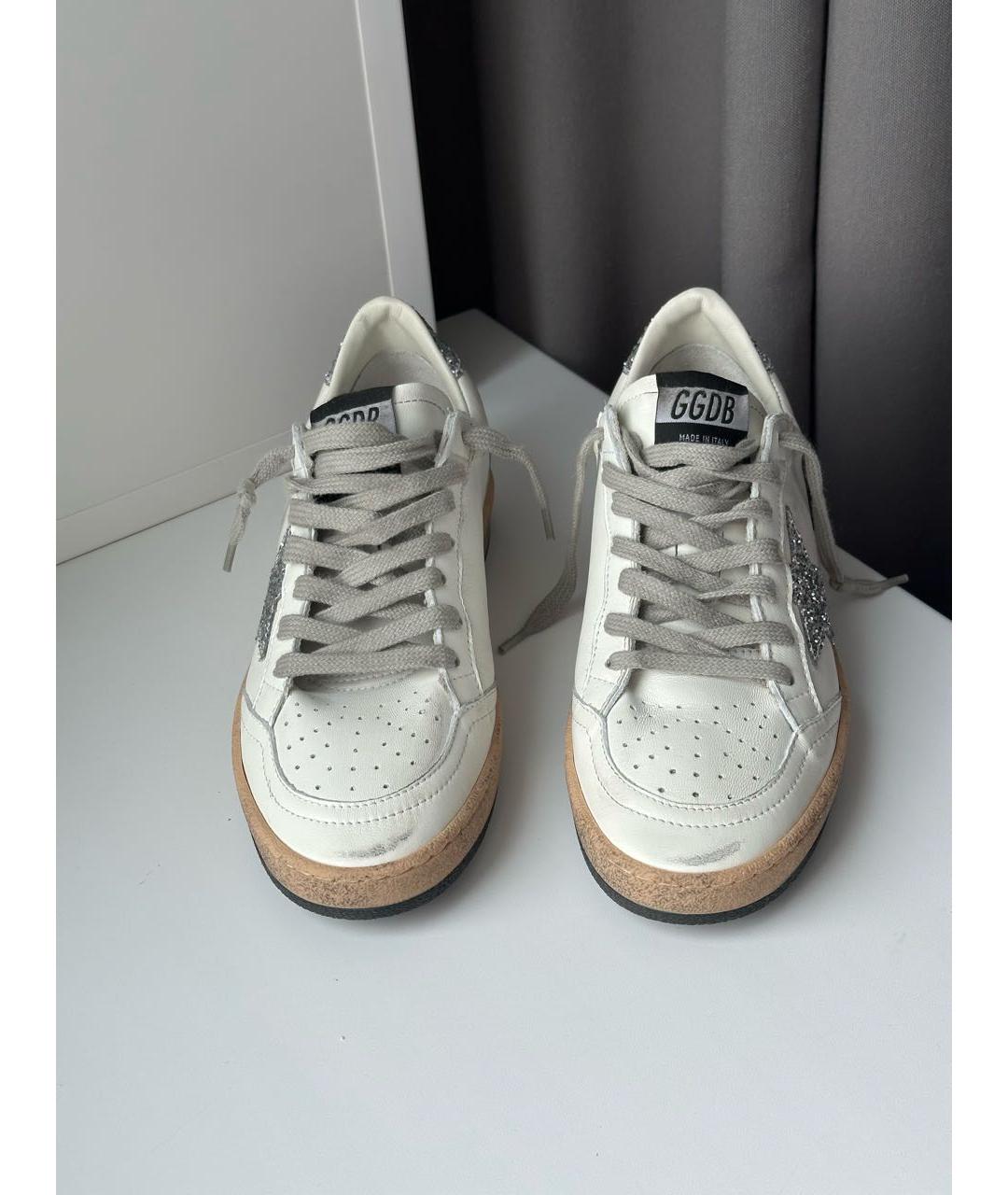 GOLDEN GOOSE Белые кожаные кроссовки, фото 2