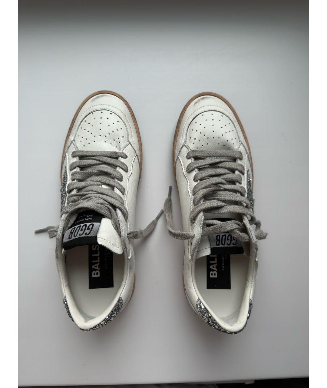 GOLDEN GOOSE Белые кожаные кроссовки, фото 3