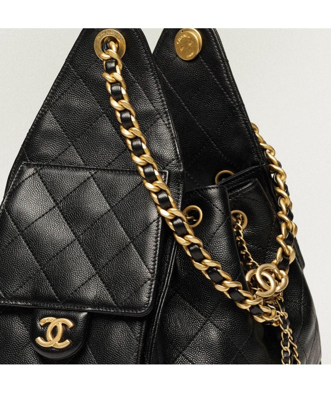 CHANEL Черная кожаная сумка через плечо, фото 4