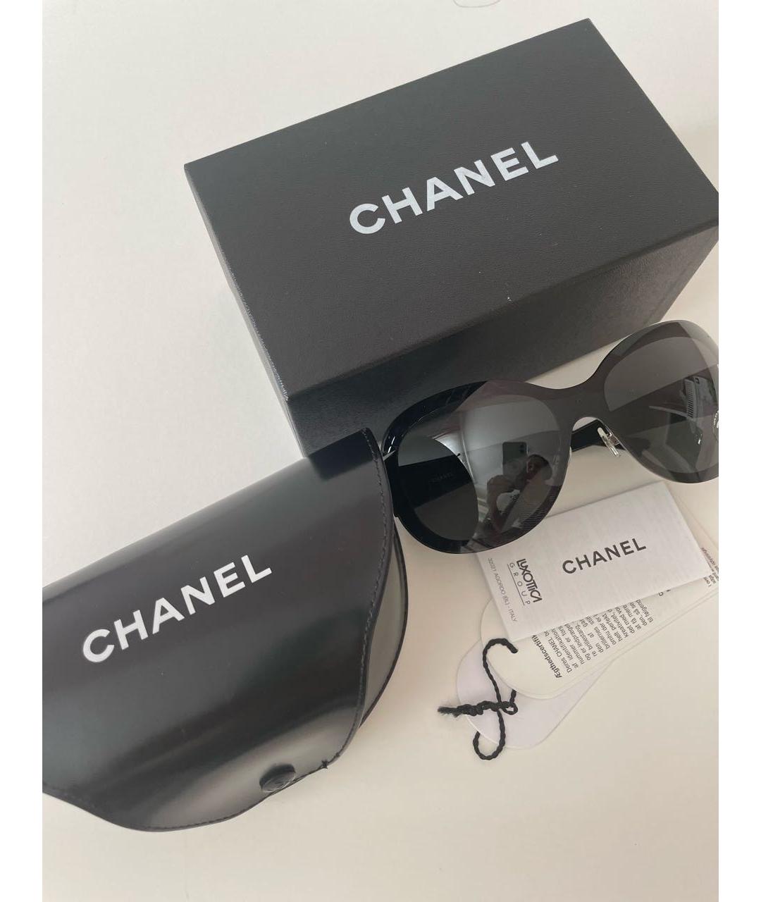 CHANEL Черные пластиковые солнцезащитные очки, фото 4