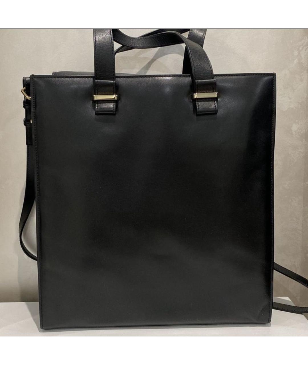 TRUSSARDI Черная кожаная сумка с короткими ручками, фото 3
