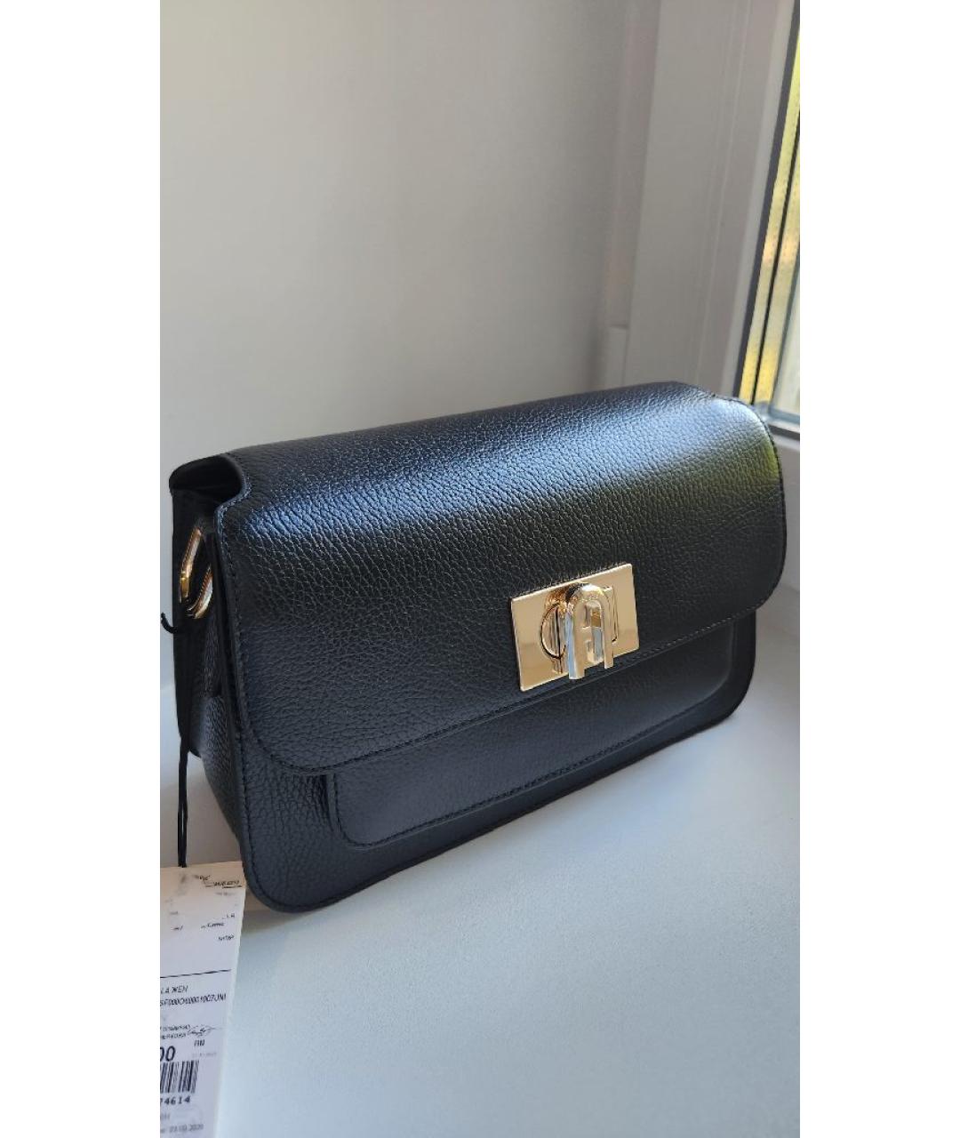 FURLA Черная кожаная сумка через плечо, фото 2