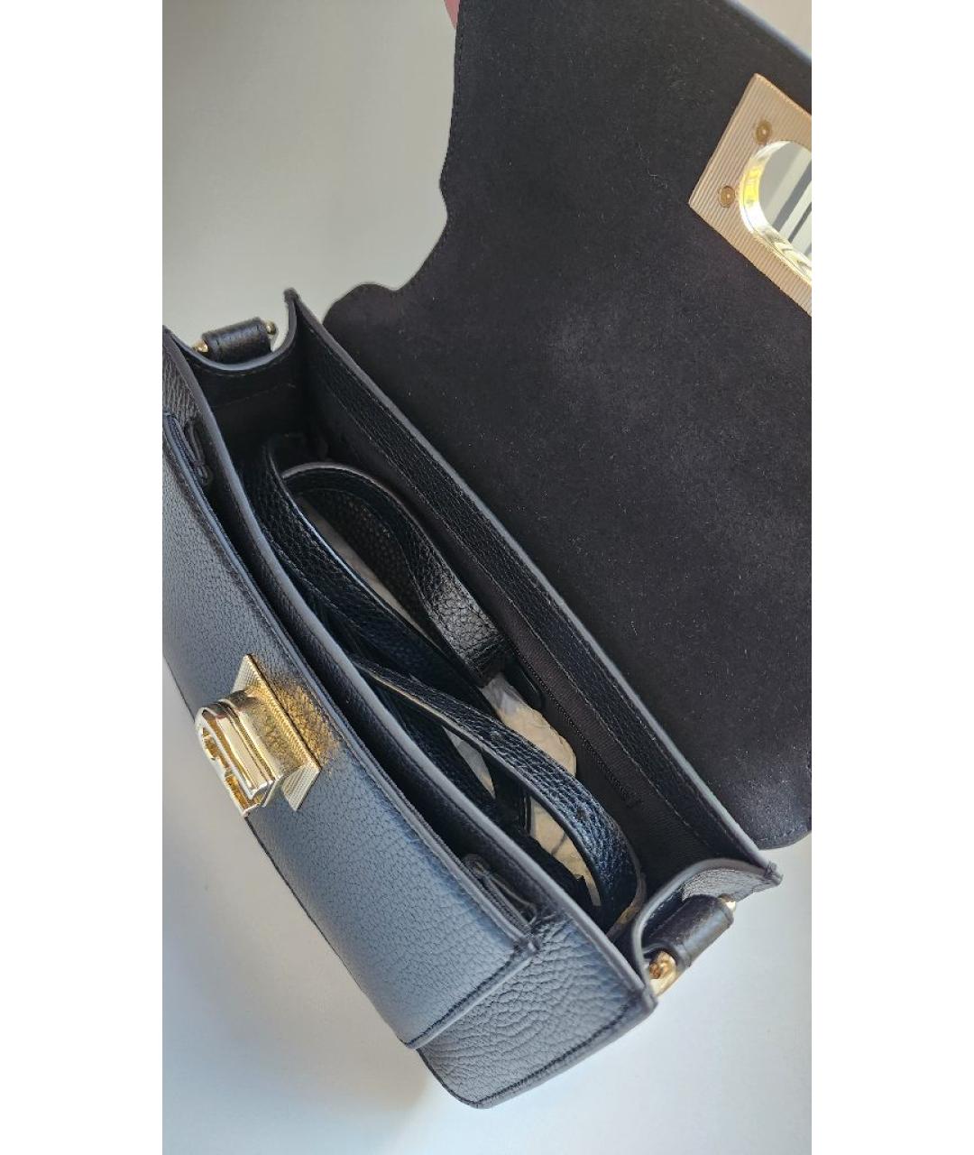 FURLA Черная кожаная сумка через плечо, фото 4