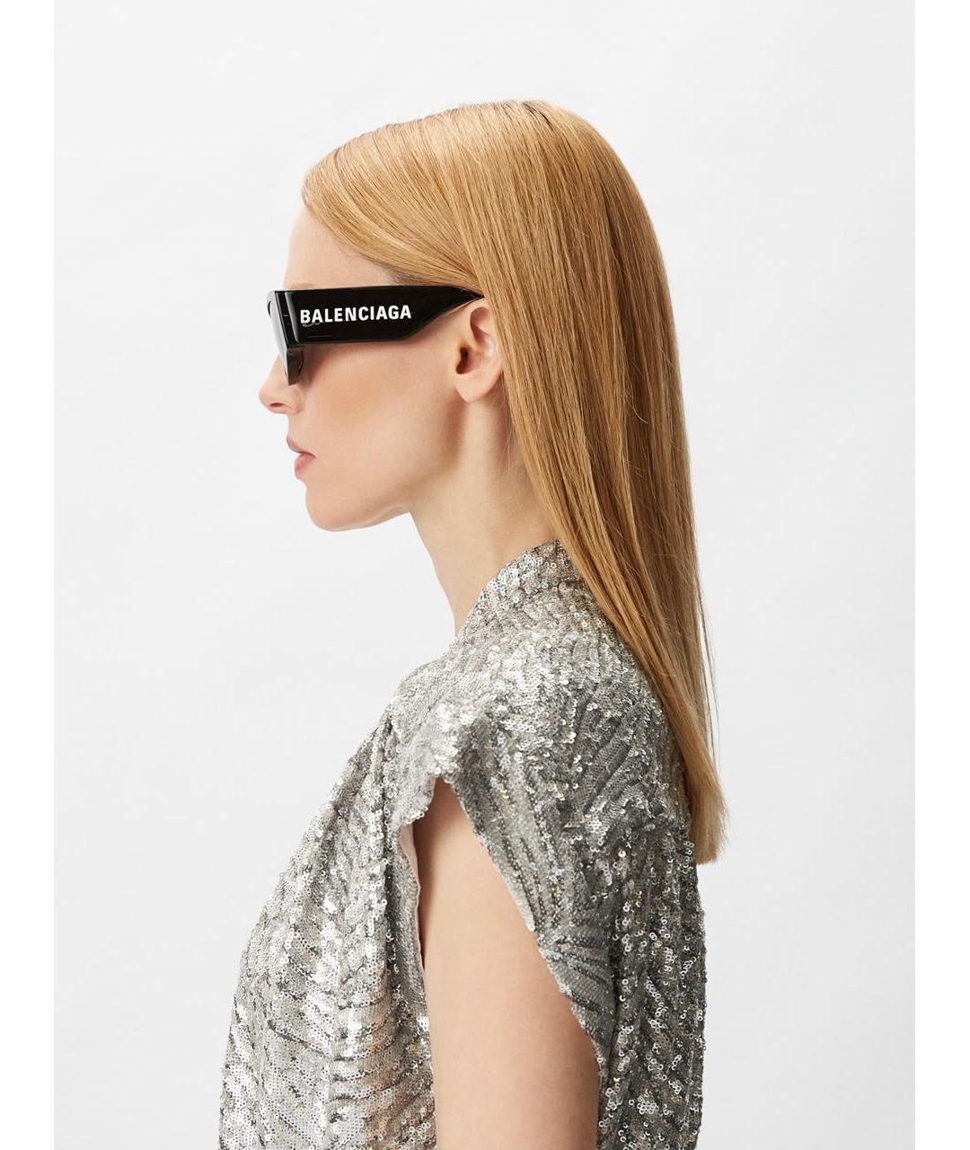BALENCIAGA Черные пластиковые солнцезащитные очки, фото 5