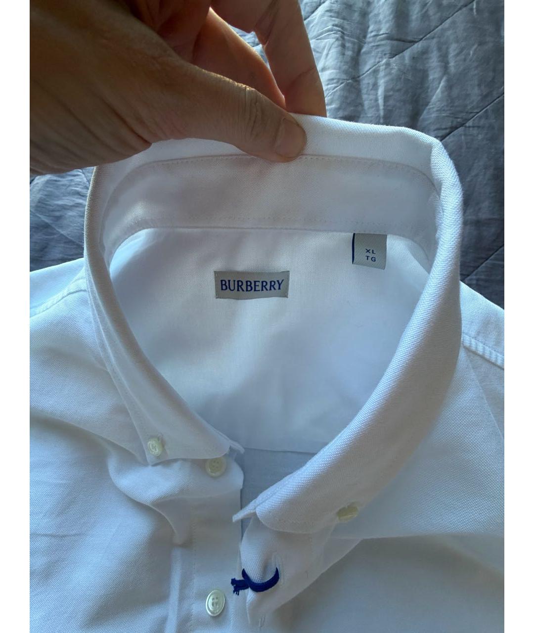 BURBERRY Белая хлопковая классическая рубашка, фото 3