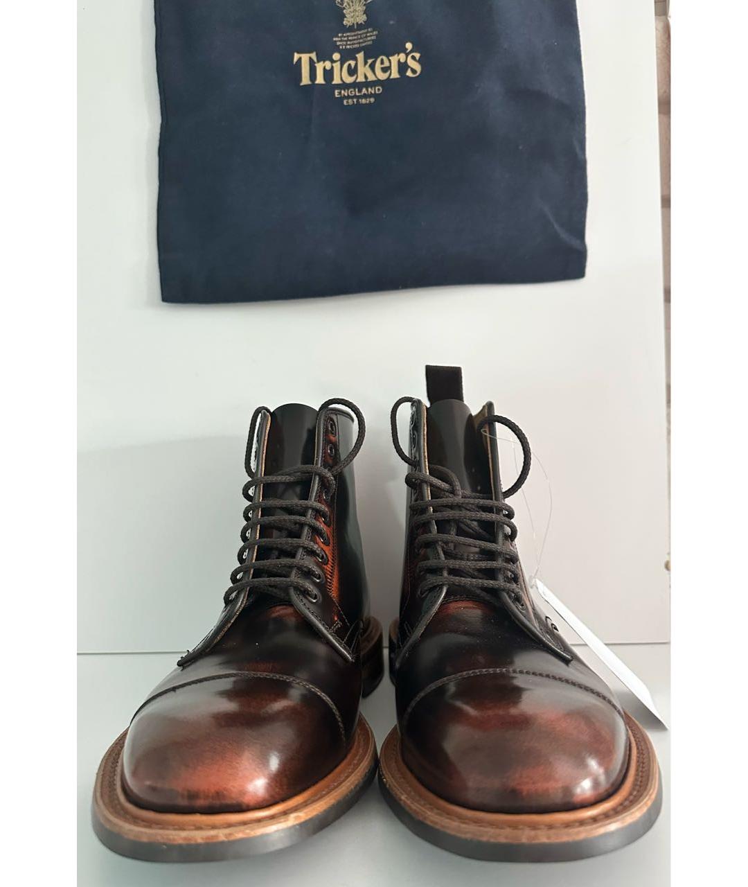 TRICKER'S Коричневые кожаные высокие ботинки, фото 6