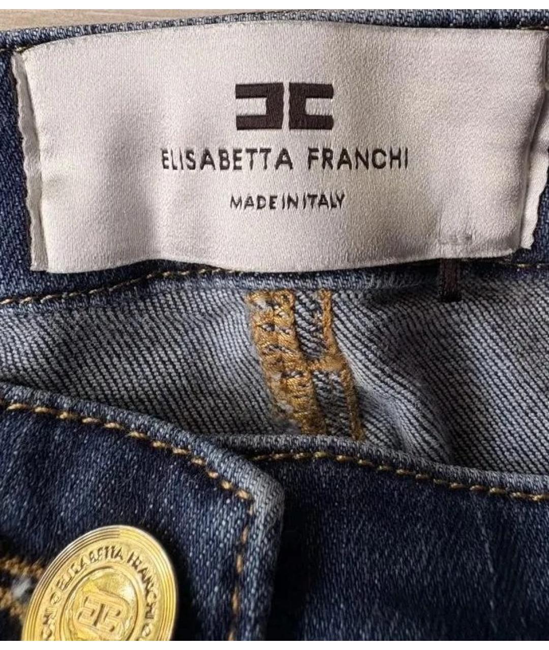 ELISABETTA FRANCHI Синие джинсы клеш, фото 8