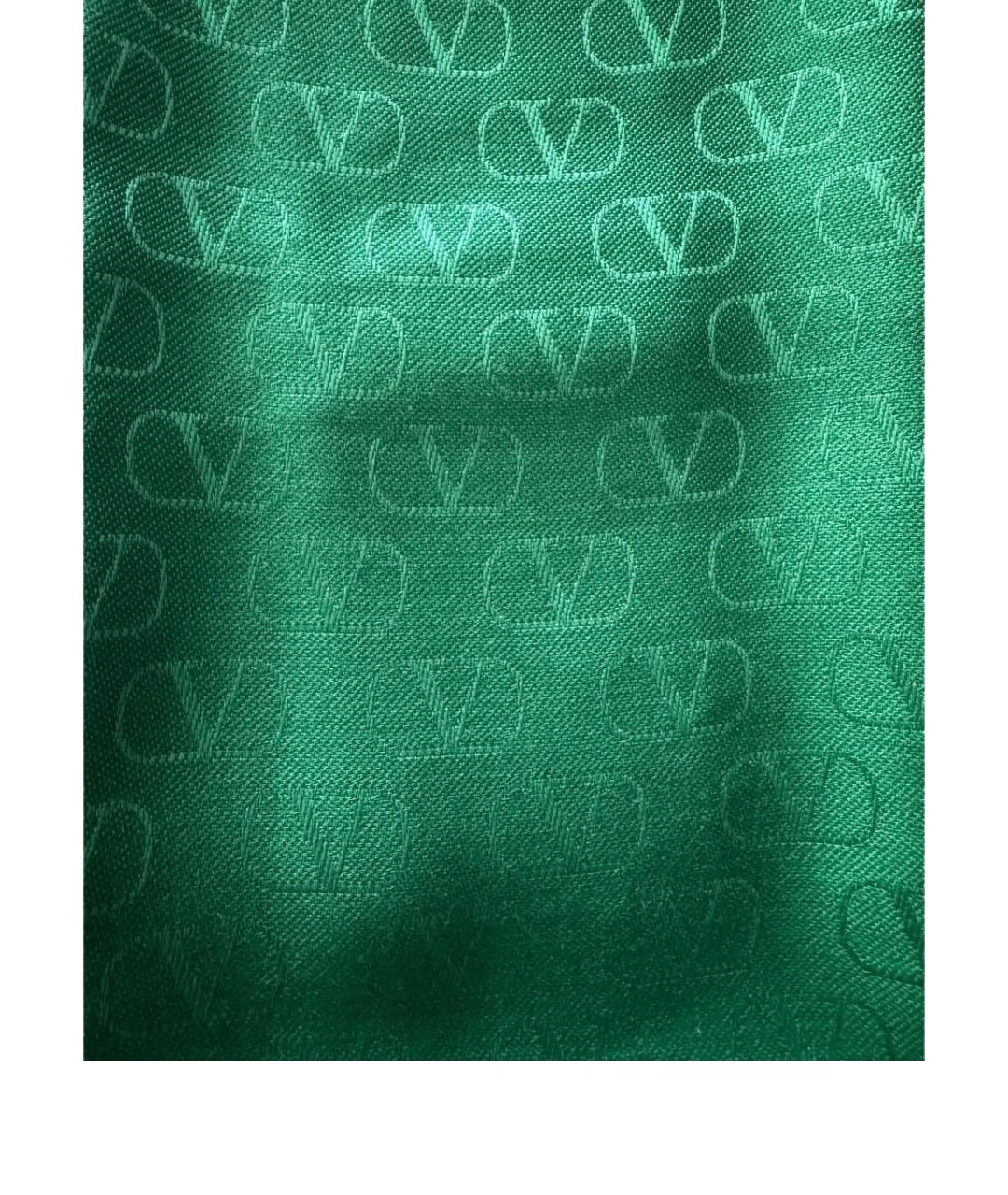 VALENTINO Зеленый шерстяной шарф, фото 1